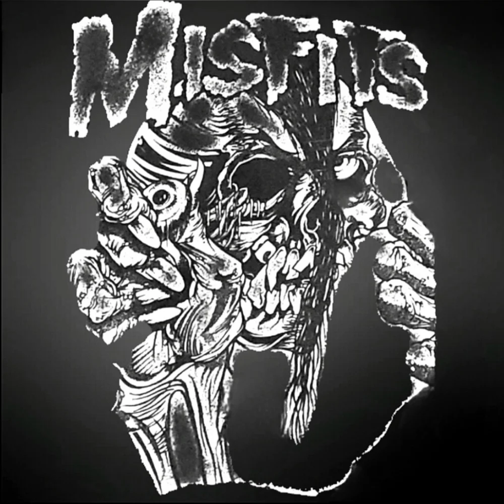 Vtg USA blk mesh Misfits skull mommy can I kill tonight graphics sheer tank XL - Picture 7 of 17